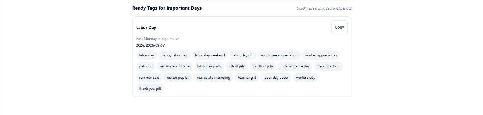 Selecting category and language and entering seed tags in the Tag Assistant